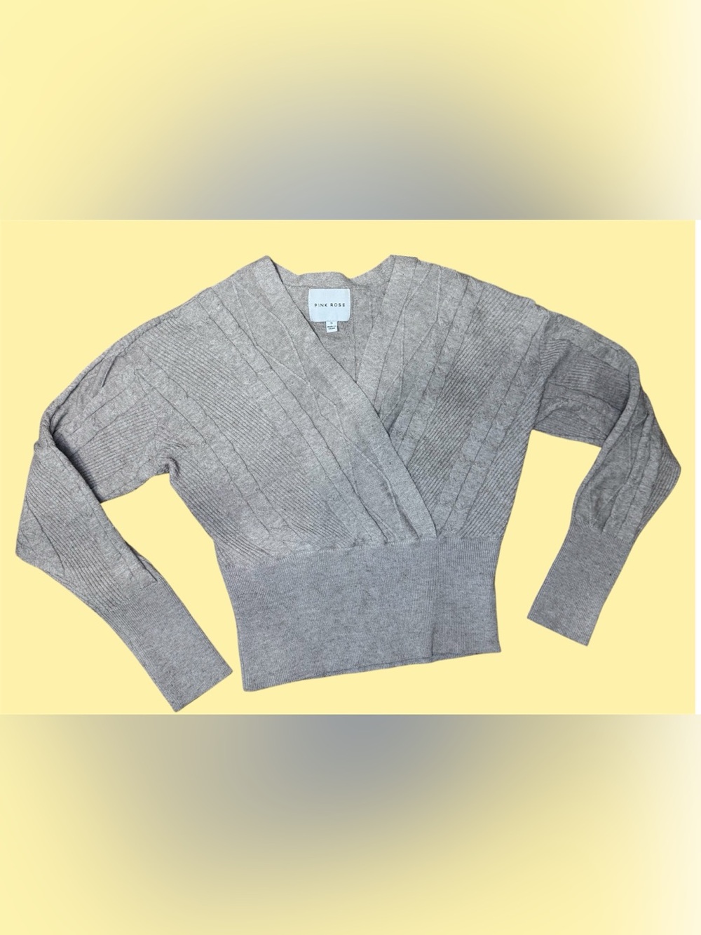 Pink Rose Women's Mauve Ribbed V-Neck Sweater